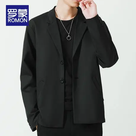 罗蒙休闲西装外套男士2025新款痞帅便西服春秋单西宽松商务正装男图片