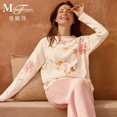 曼妮芬圆领长袖长裤套装20320784商品大图