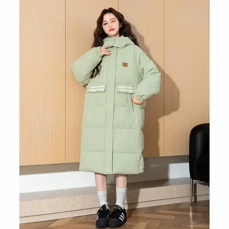 唐狮新款棉衣女爆款长款面包服加厚保暖棉袄连帽百搭上衣棉服tu商品大图