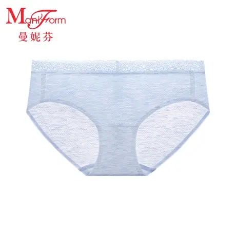 曼妮芬女生莫代尔低腰低角裤女内裤性感蕾丝短裤纯棉全棉底裆底裤商品大图