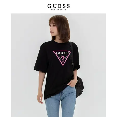 【欧阳娜娜明星同款】GUESS 女士logo设计oversizeT恤-MN2K9406K图片