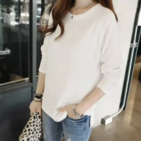 2024新款春秋冬内搭打底衫外穿早秋衣宽松纯色百搭长袖T恤女装ins商品大图