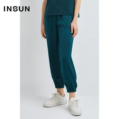 INSUN恩裳奥莱夏季光泽感阳光生活透气百搭休闲裤图片
