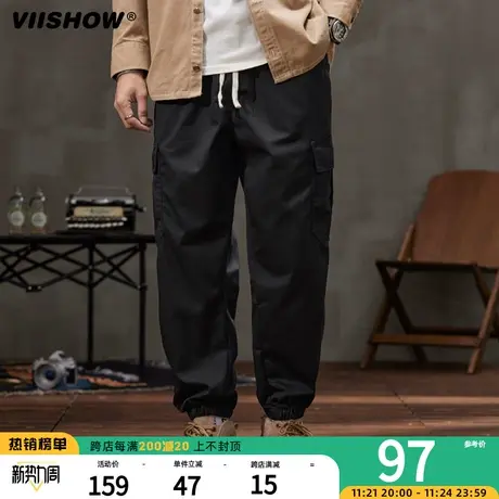 VIISHOW美式复古工装裤子男秋冬款潮牌宽松大码简约锥形直筒冬季商品大图