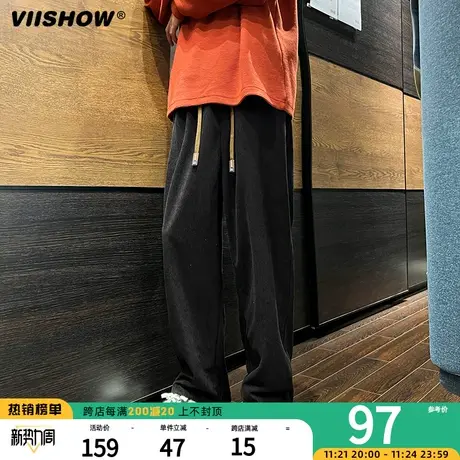 VIISHOW束脚休闲裤男生秋冬季日系百搭宽松潮流灯芯绒阔腿运动裤商品大图