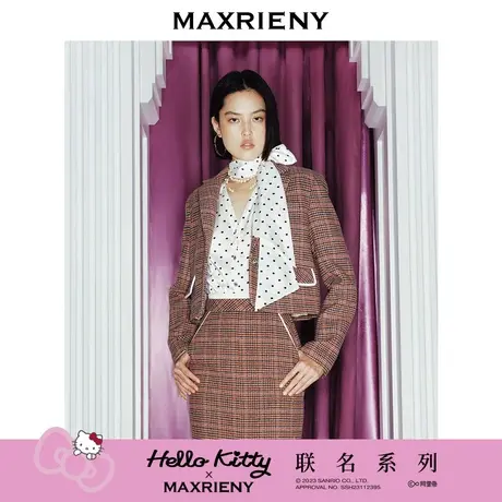 MAXRIENY彩格纹羊毛小香外套冬季新款高级气质感商品大图