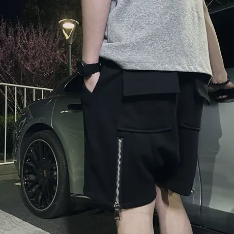 短裤男夏季外穿潮流潮牌大裤衩宽松休闲中裤ins韩版纯色五分裤子商品大图