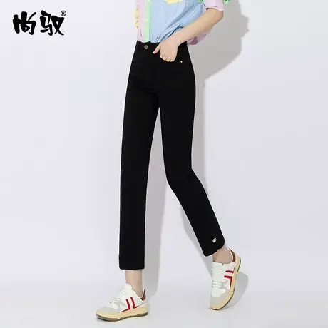 黑色西装裤女春秋直筒宽松高腰垂感大码小个子九分休闲烟管裤子夏商品大图