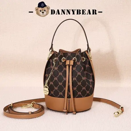 丹尼熊水桶包女包手提斜挎包新品通勤时尚老花格子风DKB2826019商品大图