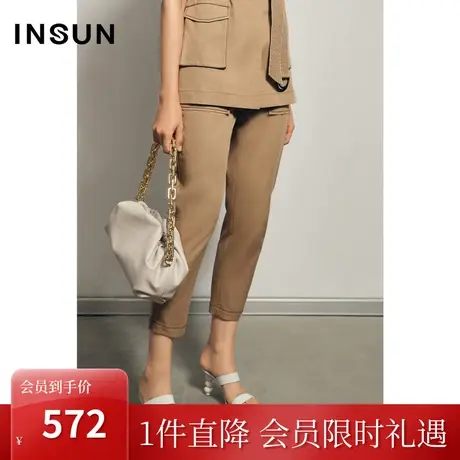 恩裳夏季时尚修身直筒通勤职业OL棉质小脚西裤女九分裤图片