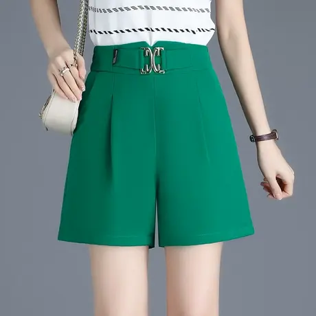 阔腿短裤女春秋外穿高腰显瘦宽松a字裤2023新款时尚休闲西装裤潮商品大图