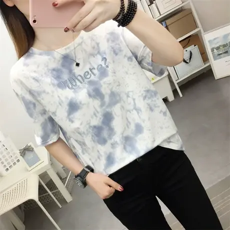 短袖t恤女夏ins潮网红洋气2021新款宽松学生体恤半袖上衣打底衫图片