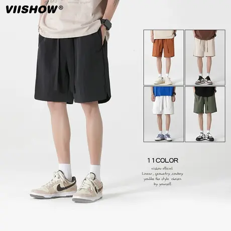 VIISHOW五分短裤男夏季薄款冰丝休闲裤子运动裤衩潮牌速干沙滩裤商品大图