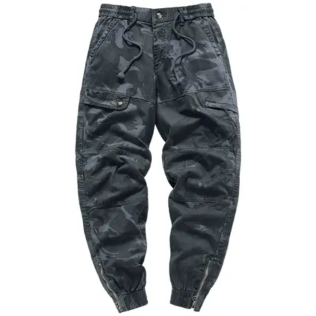 VIP迷彩工装裤男潮牌户外束脚哈伦裤美式复古宽松小脚休闲长裤子商品大图