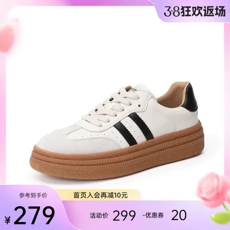 快乐玛丽德训鞋女2024春季新款厚底华夫鞋休闲运动复古阿甘鞋板鞋图片