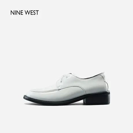 Nine West/玖熙漆皮英伦风女士皮鞋春新款真皮系带商务乐福鞋休闲商品大图