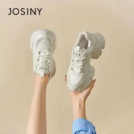 卓诗尼时尚老爹鞋女2024新款春季女生小白鞋百搭休闲轻便运动鞋女商品大图