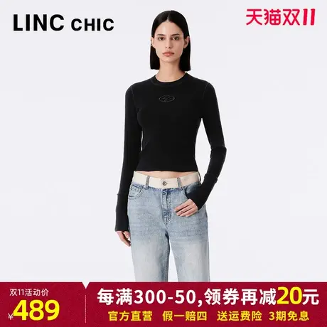 LINCCHIC金羽杰2023年秋季新款紧致机能感圆领针织衫女S233SW401Y商品大图