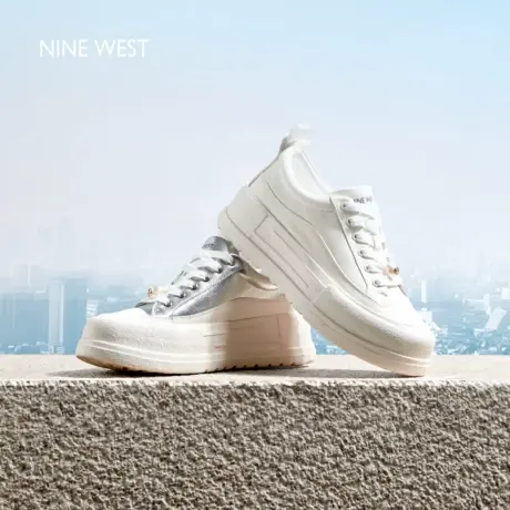 Nine West/玖熙女鞋增高厚底板鞋女2025夏季新款百搭运动休闲鞋图片