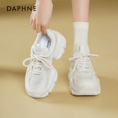 达芙妮厚底老爹鞋女2025新款春夏透气网面增高鞋百搭休闲运动鞋女商品大图