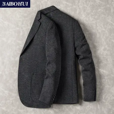 休闲西装男士百搭外套秋冬新款韩版时尚针织呢子小西服男修身上衣商品大图