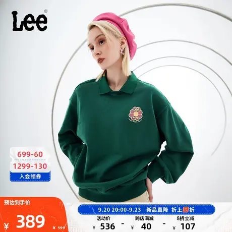LeeXLINE23秋冬新品舒适版双层领女长袖卫衣多色潮LWT007319204图片