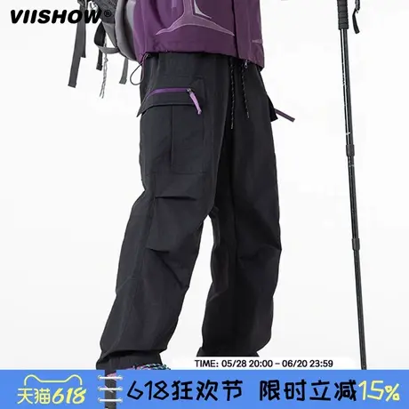VIISHOW防水户外徒步软壳宽松冲锋裤子2025年春季新品直筒休闲裤商品大图