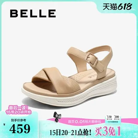 百丽厚底休闲凉鞋女2025夏季新款妈妈鞋子可外穿凉拖鞋子D6N2DBL5图片