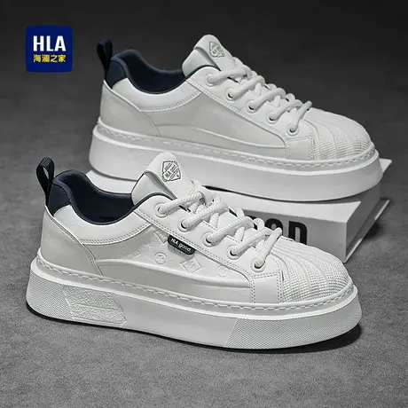 HLA/海澜之家男鞋新款秋季经典贝壳头板鞋增高耐磨时尚百搭休闲鞋图片