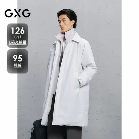 GXG男装 假两件领中长款通勤羽绒服 24冬品G24XY34008商品大图