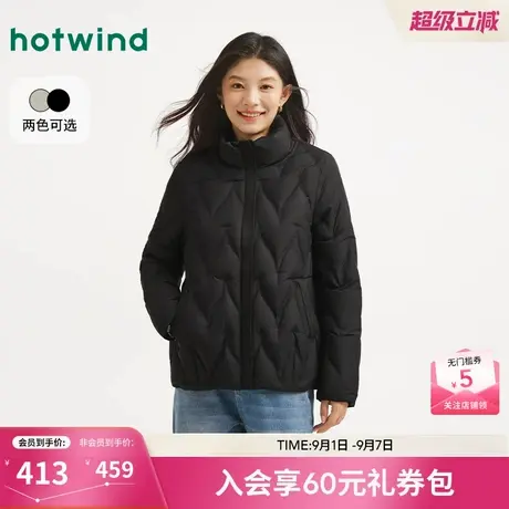 热风2025年冬季新款女士立领轻薄羽绒服图片