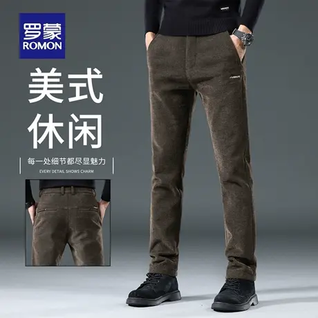罗蒙秋季新款灯芯绒男士休闲裤2025百搭商务直筒雪尼尔长裤男N1Z商品大图