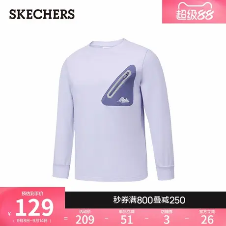 斯凯奇2025秋季新品儿童针织长袖T恤衫圆领舒适实用舒适运动衬衫商品大图