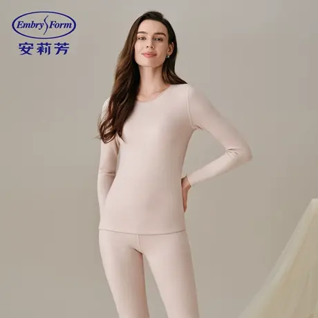 【林依轮直播间】安莉芳2026年新款女士秋衣秋裤圆领暖肤衣套装图片