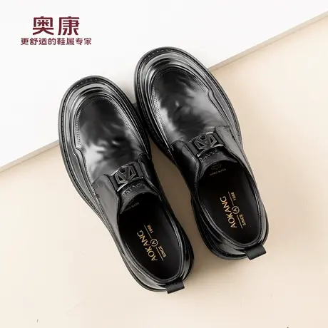 奥康 男鞋2026春季新款商务正装男士通勤皮鞋一脚蹬乐福鞋N商品大图