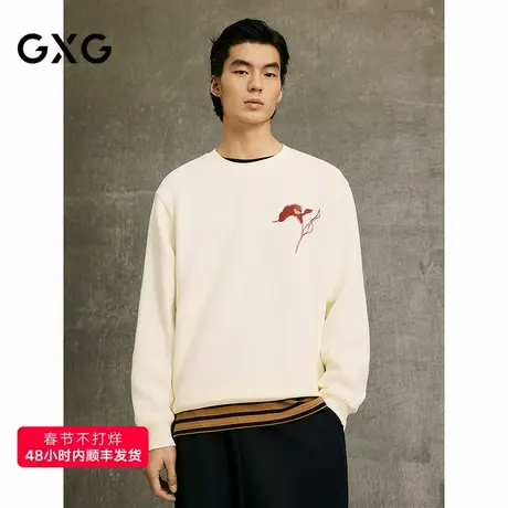 GXG男装 商场同款卫衣圆领印花长袖上衣 25年春G25X311011图片