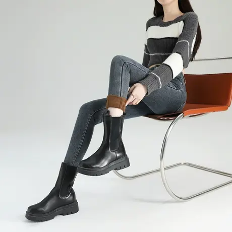 唐狮女紧身小脚牛仔长裤直筒阔腿女牛仔裤小个子显瘦显高长裤女TA商品大图