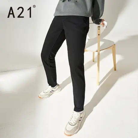 A21outlets秋季男装弹力修身男士长裤黑色牛仔裤休闲男裤子潮ins图片