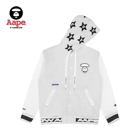 Aape旗舰店男装秋冬猿颜图案宽松薄绒厚款抽绳连帽卫衣3950XAJ图片