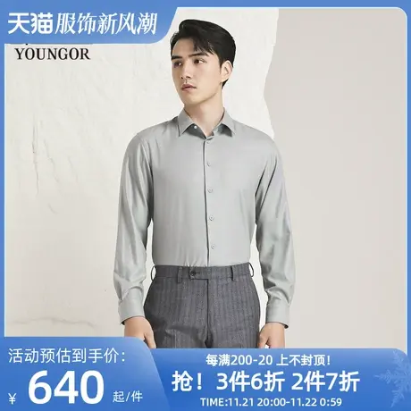 【商场同款】雅戈尔男士衬衫春秋新款官方商务休闲长袖衬衫S3893商品大图