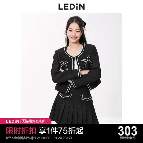 乐町小香风蝴蝶结外套2023秋季新款短外套C2BBC4101图片