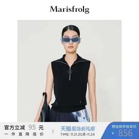 【商场同款】玛丝菲尔女装秋季新款无袖拉链针织衫A1BW3837M商品大图