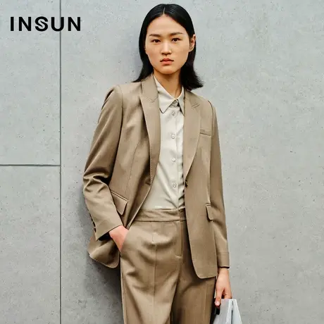 INSUN恩裳线上专选秋季抗皱商务一粒扣西装外套商品大图
