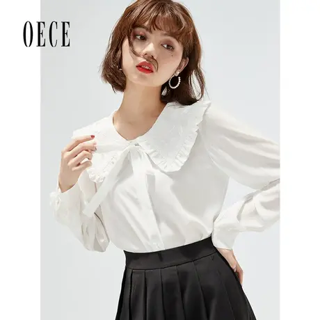 Oece气质白色衬衫春季新款女装法式小众衬衣女士超仙上衣春秋图片