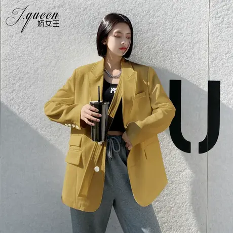 西装外套女春季复古英伦风小众设计感气质时尚宽松廓形炸街小西服商品大图