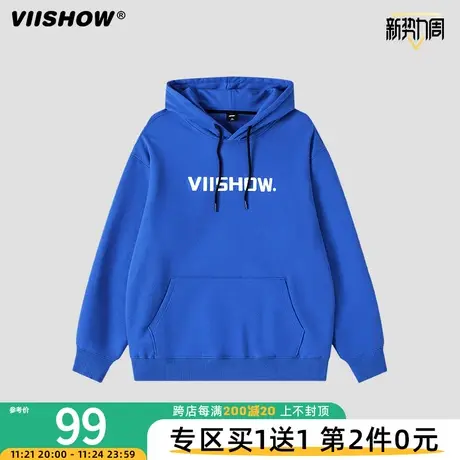VIISHOW卫衣男春秋2022新款ins潮牌美式宽松落肩连帽情侣上衣秋季商品大图
