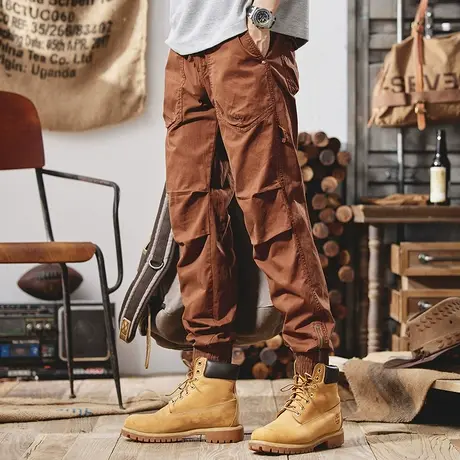 Modi Nick/摩帝尼克裤子男潮流百搭直筒多口袋工装休闲裤宽松百搭商品大图