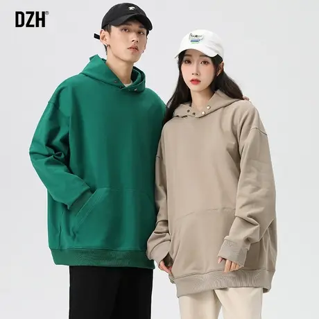 男士慵懒风卫衣美式男连帽重磅秋装上衣2024新款情侣运动外套男款商品大图