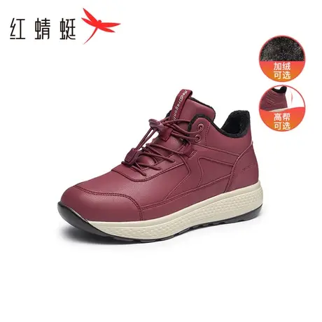 红蜻蜓妈妈棉鞋2023冬中高帮加绒健步鞋舒适运动鞋子老人鞋雪地靴图片