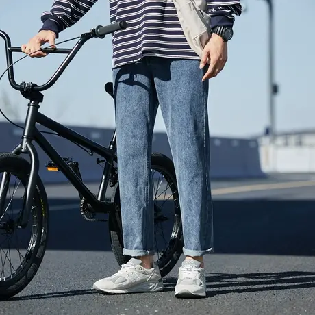 唐狮2024春季新款牛仔裤男士直筒宽松潮流复古休闲显瘦裤子男图片